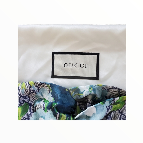 GUCCI SILK MONOGRAM BLOOMS PRINT HEADBAND - Picture 6 of 9